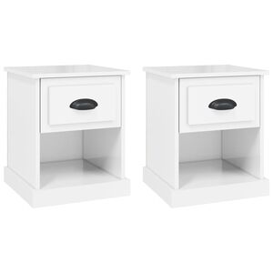 vidaXL Nočn&eacute; stol&iacute;ky 2 ks leskl&eacute; biele 39x39x47,5 cm spracovan&eacute; drevo