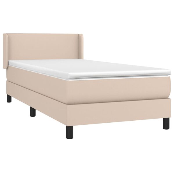 vidaXL Boxspring posteľ s matracom kapuč&iacute;nov&aacute; 100x200 cm umel&aacute; koža