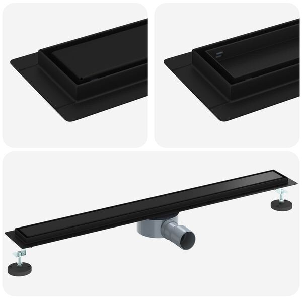 vidaXL Sprchov&yacute; odtok 2 v 1 s 360&deg; siphonom Čierna 80 cm