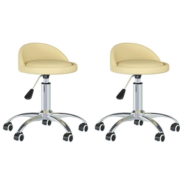 vidaXL Otočn&eacute; jed&aacute;lensk&eacute; stoličky 2 ks kr&eacute;mov&eacute; umel&aacute; koža