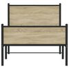 vidaXL Kovový posteľný rám bez matraca dub sonoma 107x203 cm