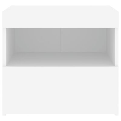 vidaXL Nočný stolík s LED svetlami biely 50x40x45 cm