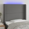 vidaXL Čelo postele s LED tmavosiv&eacute; 93x16x118/128 cm l&aacute;tka