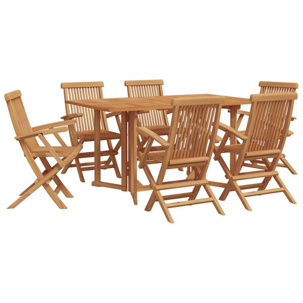vidaXL Záhradný jedálenský set 7 pcs Hnedá 150 x 90 x 75 cm