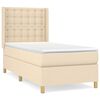 vidaXL Posteľn&yacute; r&aacute;m boxspring s matracom kr&eacute;mov&yacute; 90x190 cm l&aacute;tka