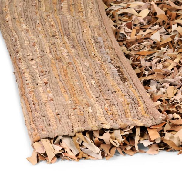 vidaXL Koberec Shaggy prav&aacute; koža 160x230 cm svetlohned&yacute;