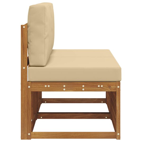 vidaXL 2 Kus Z&aacute;hradn&aacute; stredn&aacute; sedačka Pevn&eacute; ak&aacute;ciov&eacute; drevo Pr&iacute;rodn&aacute;