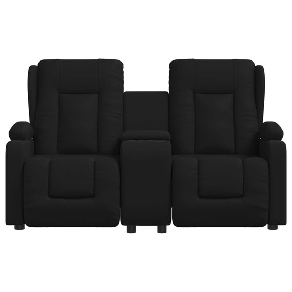 vidaXL 2-miestne sklápacie masážne kreslo+držiaky na poháre, čierne