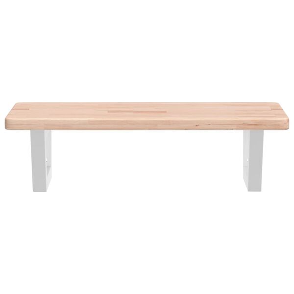 vidaXL Polica pod um&yacute;vadlo, n&aacute;stenn&aacute;, oceľ a dubov&yacute; mas&iacute;v