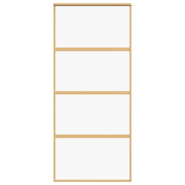 vidaXL Posuvn&eacute; dvere zlat&eacute; 90x205 cm č&iacute;re ESG sklo a hlin&iacute;k