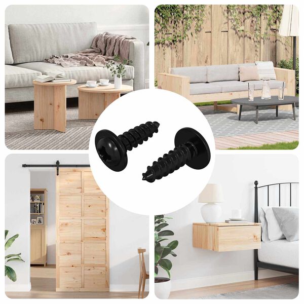 vidaXL Samorezn&yacute; skrutkov&yacute; klinc 2 pcs Čierna 3,5 x 12 mm Železo