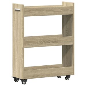 vidaXL Skrinka s kolieskami dub sonoma 60x22x79 cm kompozitn&eacute; drevo