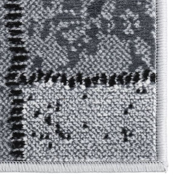 vidaXL Koberec beh&uacute;ň BCF siv&yacute; s kockovan&yacute;m vzorom 80x150 cm