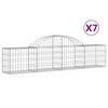 vidaXL Obl&uacute;kov&yacute; gabionov&yacute; k&ocirc;&scaron; 7 ks 200x30x40/60 cm pozinkovan&eacute; železo