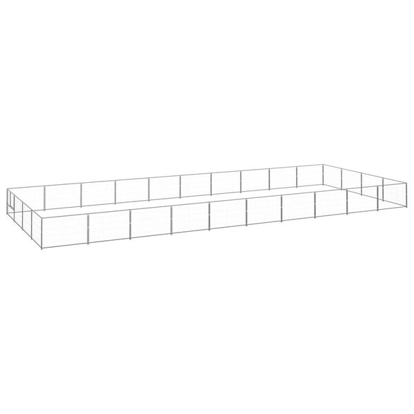 vidaXL Koterec pre psy strieborn&yacute; 40 m&sup2; oceľ