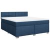 vidaXL Posteľn&yacute; r&aacute;m boxspring s matracom modr&yacute; 180x200 cm l&aacute;tka