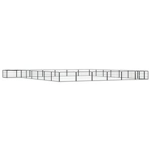 vidaXL Ohr&aacute;dka pre psov 28 panelov čierna 100x50 cm pr&aacute;&scaron;kovan&aacute; oceľ