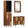 vidaXL Set kabinetov do k&uacute;peľne 3 pcs Medov&aacute; hned&aacute; Mas&iacute;vne mango drevo