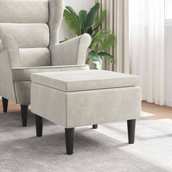 vidaXL Taburetka s dreven&yacute;mi nohami, kr&eacute;mov&aacute; zamatov&aacute;