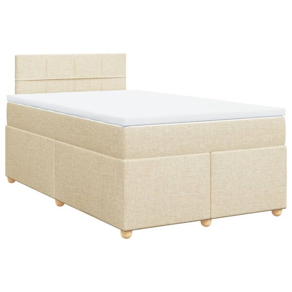 vidaXL Boxspring posteľ s matracom kr&eacute;mov&aacute; 120x190 cm l&aacute;tka
