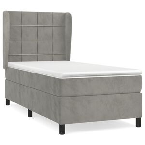 vidaXL Posteľn&yacute; r&aacute;m boxsping s matracom bledosiv&yacute; 80x200 cm zamat
