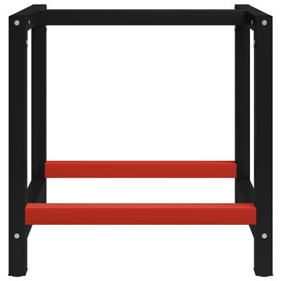 vidaXL Rám na pracovný stôl kovový 80x57x79 cm čierno-červený
