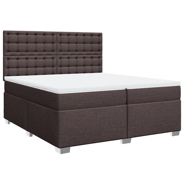 vidaXL Boxspring posteľ s matracom tmavohned&aacute; 200x200 cm l&aacute;tka