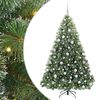 vidaXL Umel&yacute; vianočn&yacute; stromček s 300 LED-i Zelen&aacute; 180 cm PE a PVC