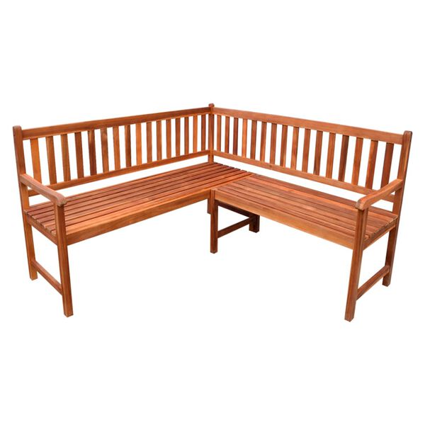 vidaXL Z&aacute;hradn&aacute; rohov&aacute; lavička s podložkami 150 cm ak&aacute;ciov&yacute; mas&iacute;v