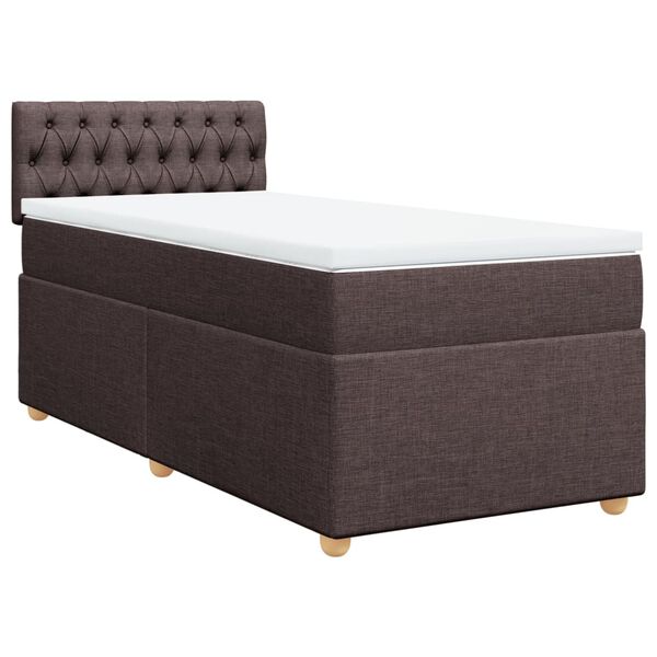 vidaXL Boxspring posteľ s matracom tmavohned&aacute; 90x190 cm l&aacute;tka
