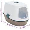 vidaXL Toaleta pre mačky s krytom biely a hnedý 58,5x39,5x43 cm PP