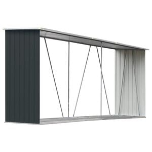 vidaXL Z&aacute;hradn&aacute; k&ocirc;lňa na drevo galvanizovan&aacute; oceľ 330x84x152 cm antracitov&aacute;