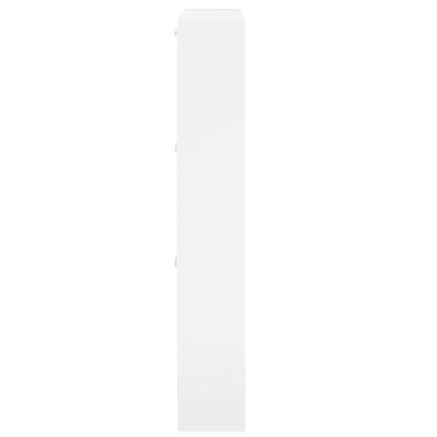 vidaXL Botník biela, vysoký lesk 59x17x108 cm spracované drevo