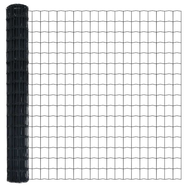 vidaXL Euro plot Siv&aacute; 1,6 x 10 m Železo potiahnut&eacute; PVC