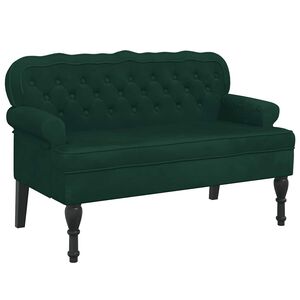 vidaXL Lavička s operadlom tmavozelen&aacute; 119,5x64,5x75 cm zamat