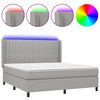 vidaXL Posteľ boxsping s matracom a LED bledosiv&aacute; 180x200 cm l&aacute;tka