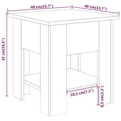 vidaXL Konferenčný stolík biely 40x40x42 cm kompozitné drevo