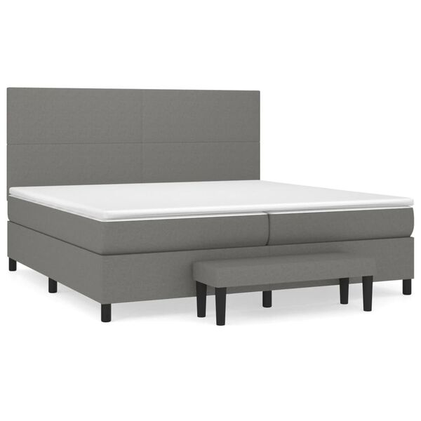vidaXL Boxspring posteľ s matracom tmavosiv&aacute; 200x200 cm l&aacute;tka