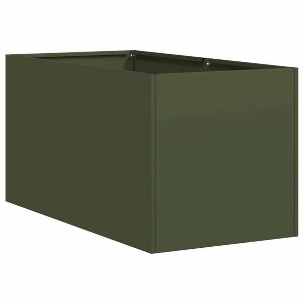 VidaXL kvetin&aacute;č Olive Green 40x80x40 cm Oceľ valcovan&aacute; za studena