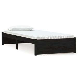 vidaXL Posteľn&yacute; r&aacute;m čierny dreven&yacute; mas&iacute;v 75x190cm mal&eacute; jednol&ocirc;žko
