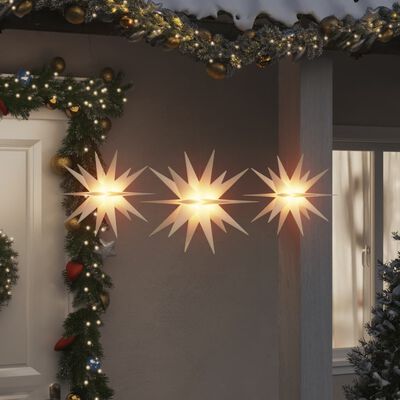 vidaXL Vianočné svetlá s LED 3 ks skladacie biele