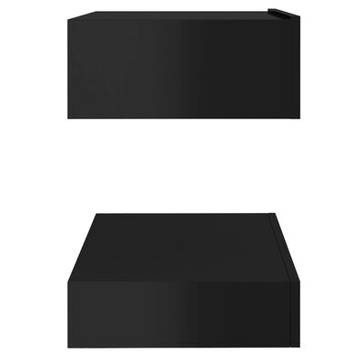 vidaXL Nočný stolík lesklý čierny 60x35 cm drevotrieska