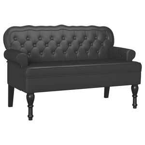 vidaXL Chesterfield lavica Čierna 119,5 x 64,5 x 75 cm Umel&aacute; koža