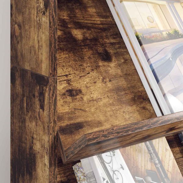 vidaXL Reg&aacute;l na časopisy Dymov&aacute; dub 70 x 41 x 126 cm Kompozitn&eacute; drevo