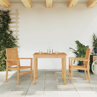 vidaXL Stohovateľné záhradné stoličky 2 ks 56,5x57,5x91 cm masívny tík