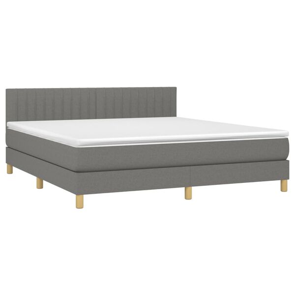 vidaXL Boxspring posteľ s matracom tmavosiv&aacute; 180x200 cm l&aacute;tka
