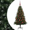 vidaXL Umel&yacute; vianočn&yacute; stromček s guľami 150 cm 150 LED Tepl&aacute; biela
