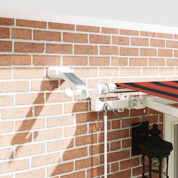 vidaXL Automatick&aacute; mark&iacute;za,LED a senzor vetra 400x300cm,oranžov&aacute;/hned&aacute;