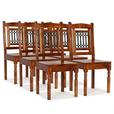 vidaXL Jedálenské stoličky 6 ks, masív a sheeshamové drevo, klasické