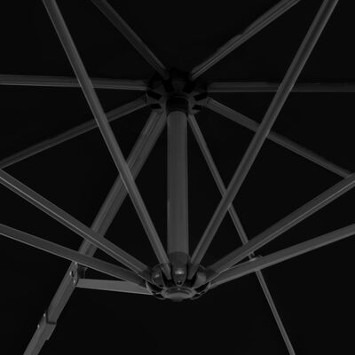 vidaXL Závesný slnečník s hliníkovou tyčou čierny 300 cm